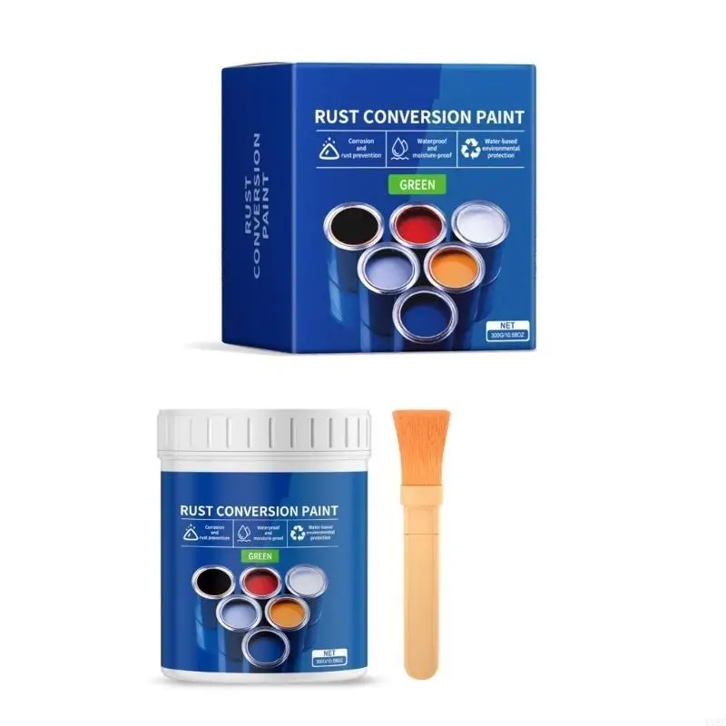 300g Water Based Rust Inhibitor Paint with Brush Offering Weatherproof & Colorful Protective Coating for Metal Surfaces