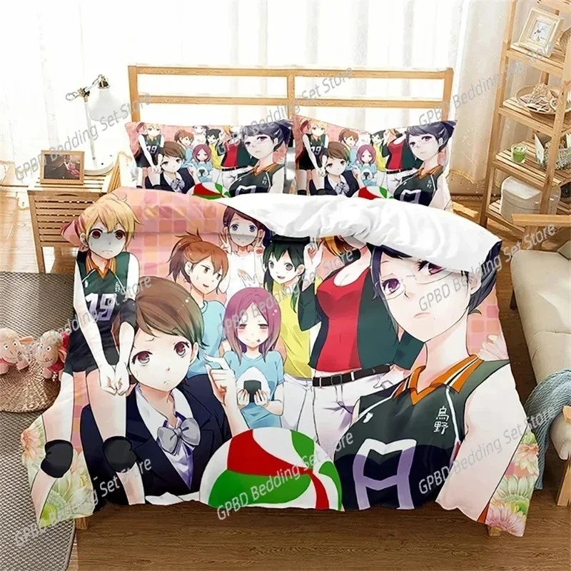 Haikyuu  Bedding Set Single Twin Double Queen King Cal King Size Bed Linen Set