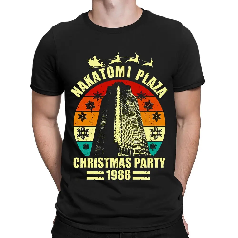 Nakatomi Plaza Christmas Party 1988 Xmas  Retro Vintage Mens T-Shirts Top High Quality 100%Cotton Short Sleeve