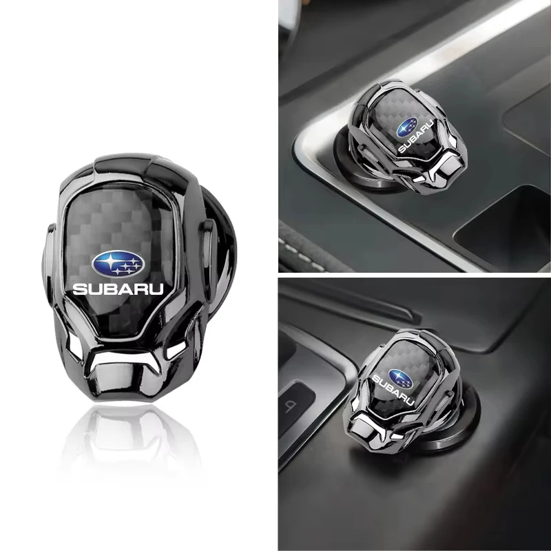 Cubierta protectora para botones de arranque de coche con un solo clic, decoración con emblema para Subaru Forester SG SJ SH Crosstrek Legacy Tribeca XV