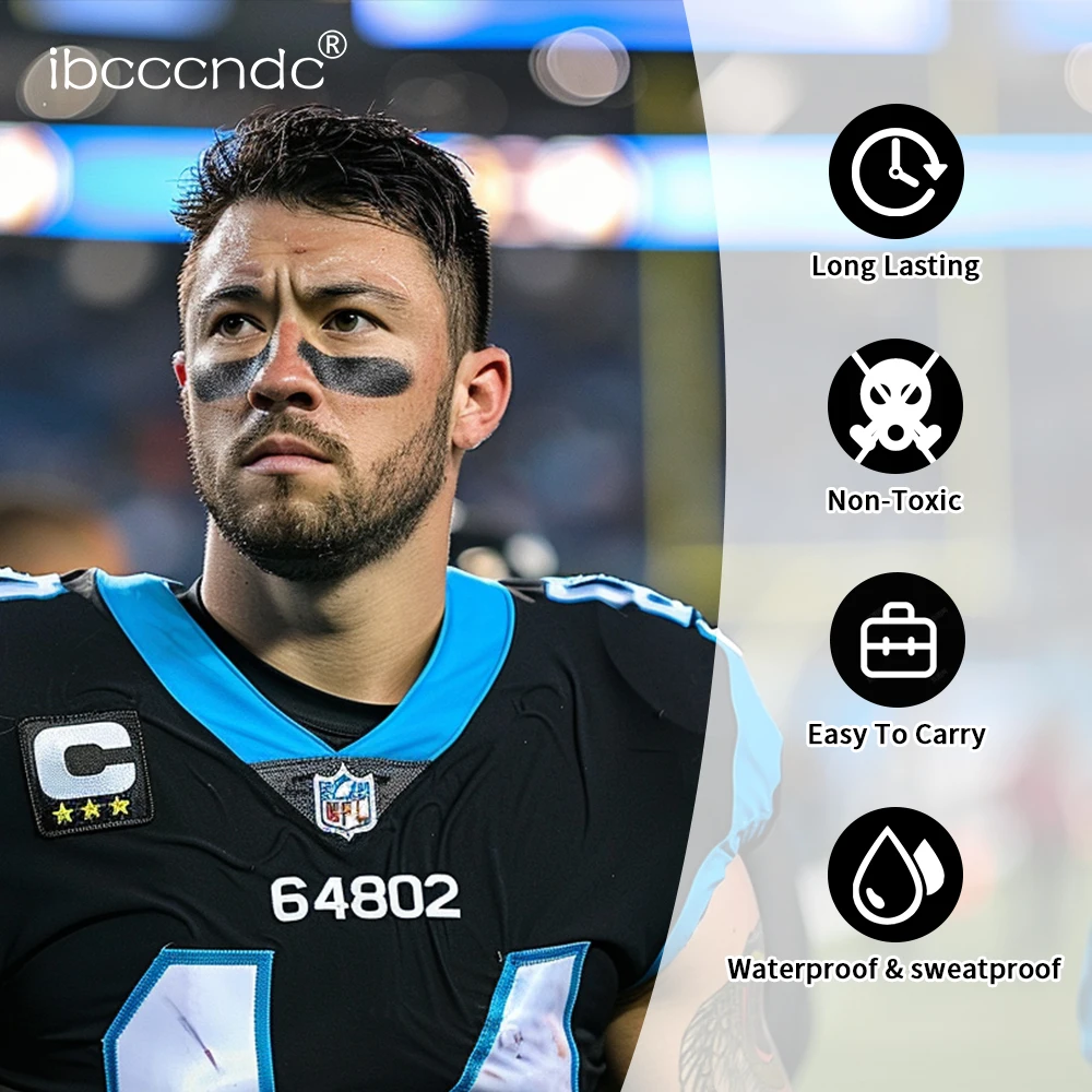 防水フェイスとボディペイントスティック,ハロウィンメイク,黒,サッカー,3色