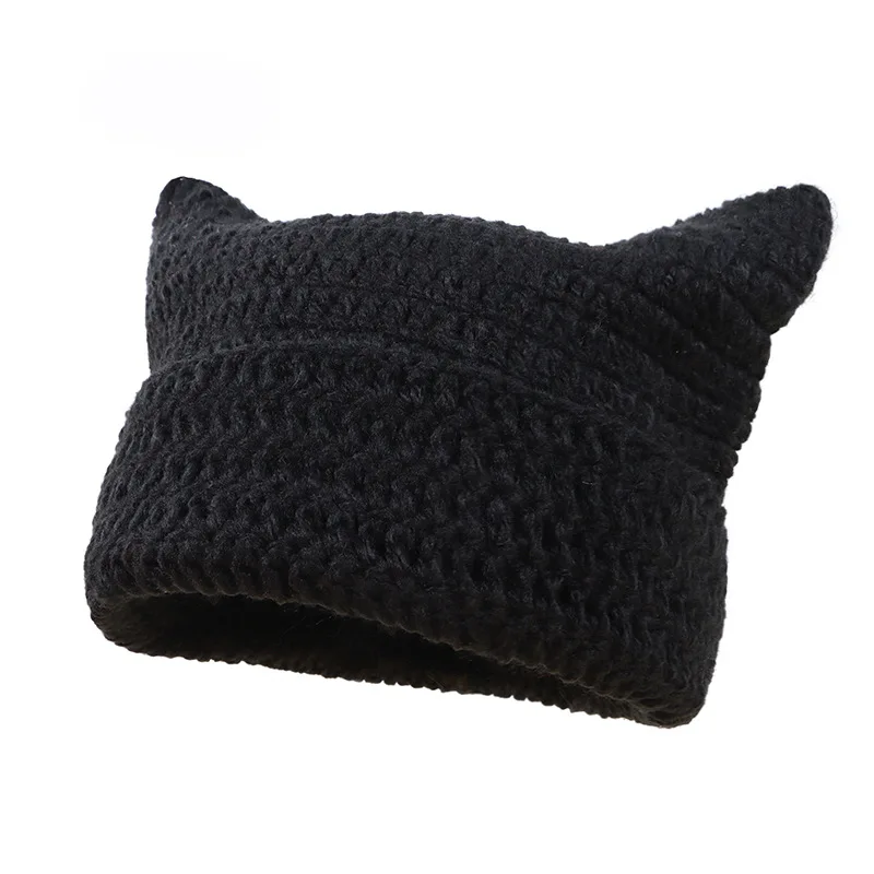 Crochet Hats for Women Cat Beanie Vintage Beanies Women Fox Hat Grunge Accessories Slouchy Beanies for Women