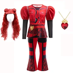 Kids Descendant Cosplay Costumes For Movie The Rise Of Red Top Pants Uniform Halloween Purim Costume