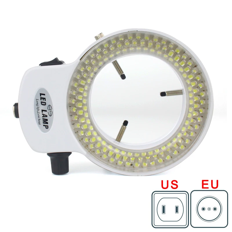 Adjustable 144 LED Ring Light illuminator Lamp For Industry Stereo Trinocular Microscope Video Camera Lens Magnifier 110V 220V