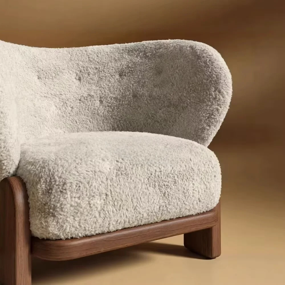 Modern Designer Modular Wood Armchair, Casual Leisure Sofa Chair for Living Room, Balcony, Outdoor Use, Comfortable Seating - view 4