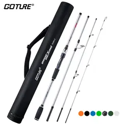 Goture-Xceed 4 개 7 색 여행 낚싯대 탄소 섬유 1.98m 2.1m 2.4m 휴대용 스피닝 루어로드 잉어 낚시 5-28g, 스포츠 아웃도어 엔터테인먼트 활동, 운동, 내구성, 탄탄한