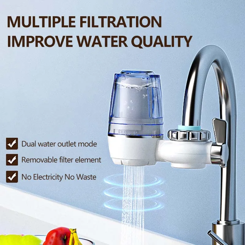 Faucet Tap Water Filter Purifier Universal For Kitchen Bathroom Shower Household Filter Reduces Lead, Chlorine & Bad Taste