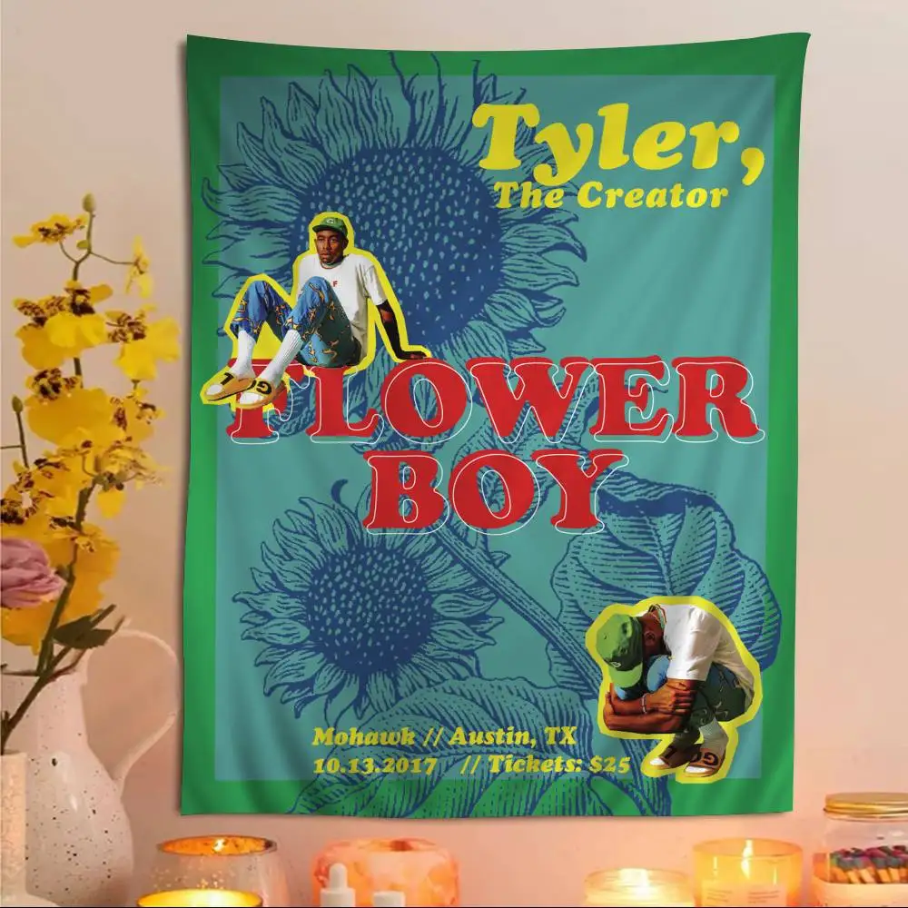 مغني الراب T-Tyler T-The C-Creator الهبي الجدار الشنق المفروشات البوهيمي جدار المفروشات ماندالا INS ديكور المنزل