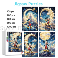 Disney Mickey Mouse Jigsaw Puzzles for Children Training Observation Endurance Intelligence Game Toys