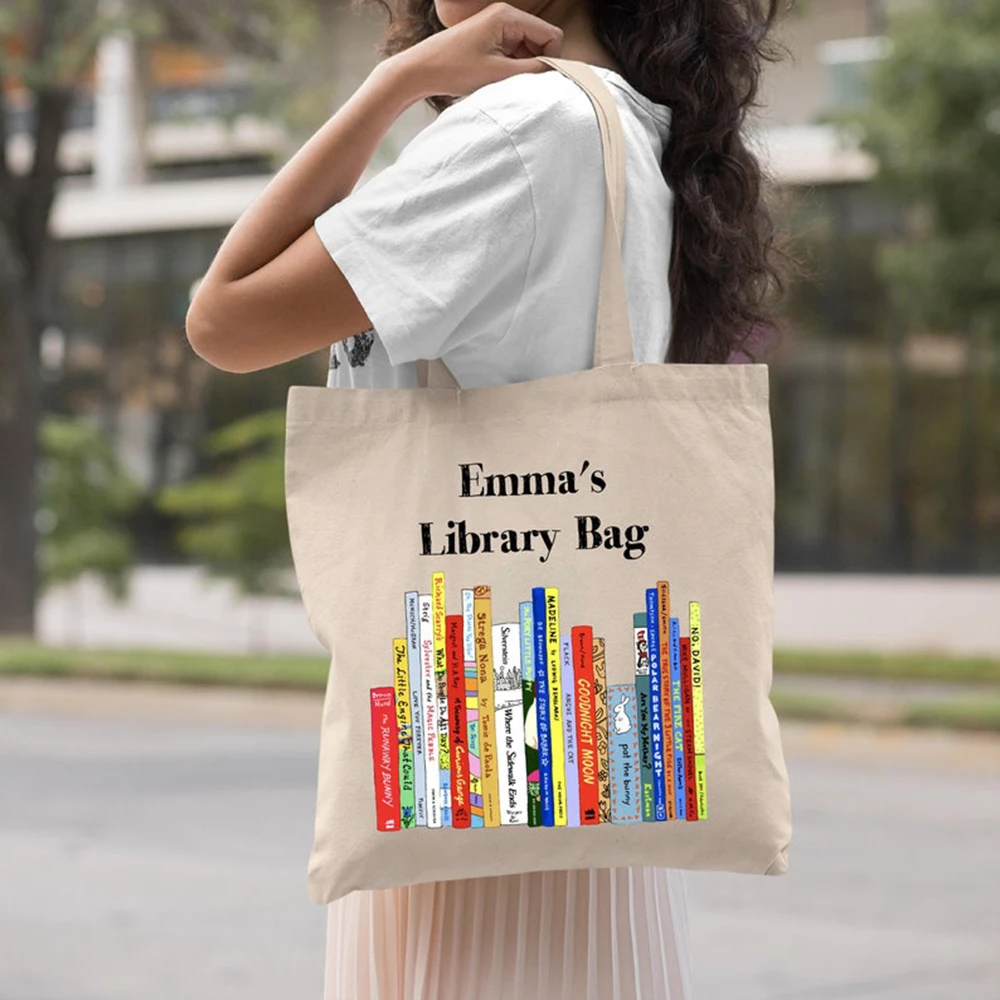 

Colorful Book Tote Bag Emma Library Bag Book Lover Book Club Gifts Librarian Appreciation Gift Bookworm Gift Bookish Tote Bag
