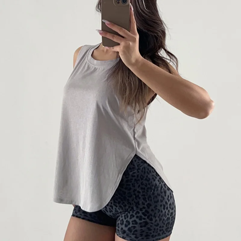 Cloud Hide Quick Dry Sports Shirts for Women XL Crop Top Breathable Plus Size Yoga T-Shirt Gym Workout Cover-up Sleeveless Vest