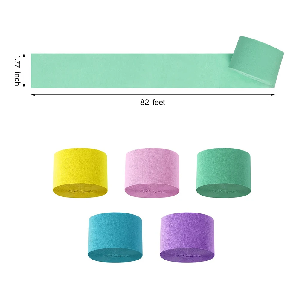 HFES 10 рулонов пастельной радужной креповой бумаги, ленты для украшения дня рождения, бумага для свадебного фестиваля, украшения, принадлежности
