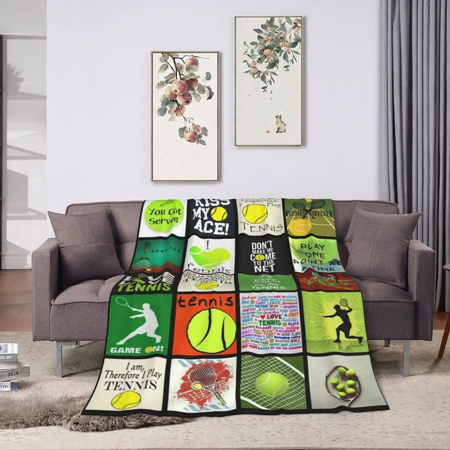 Tennis Sports Plush Plush Blanket Plush Super Soft, Comfortable and Warm Tennis Blanket Girl Boy Girl  Bed Decoration