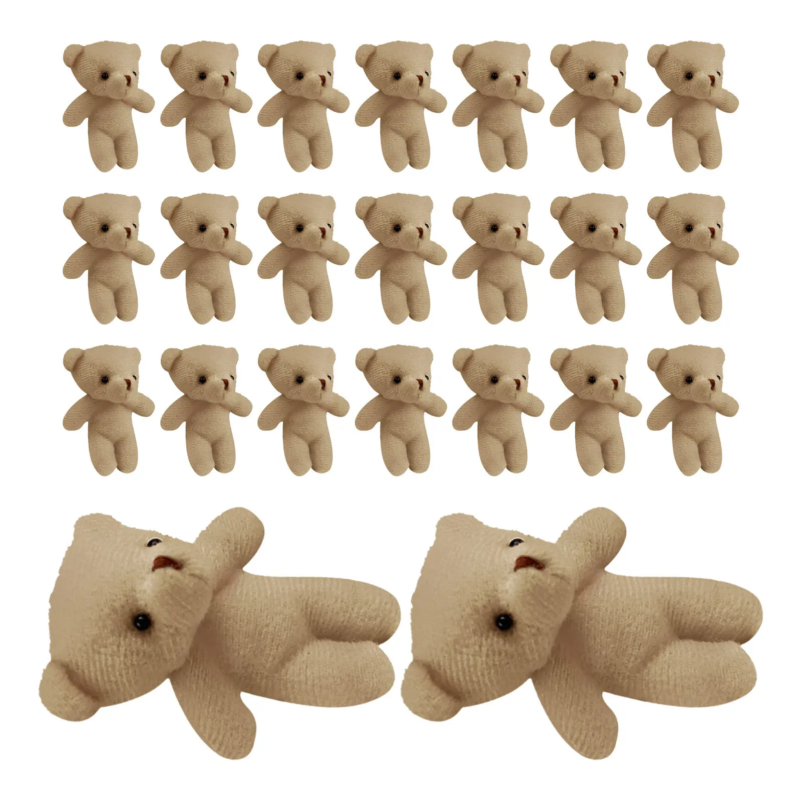 

24Pcs Mini Stuffed Bears Keychain Soft Hanging Pendants Cute Small Bear Home Decor DIY Accessories Portable Lovely Bear