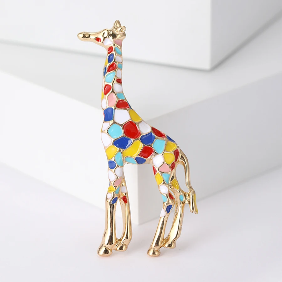 المينا الزرافة دبابيس للنساء للجنسين اللؤلؤ الحيوان دبوس الغزلان التلبيب دبابيس مأدبة حقيبة ظهر للحفلات هدايا مجوهرات اكسسوارات #2