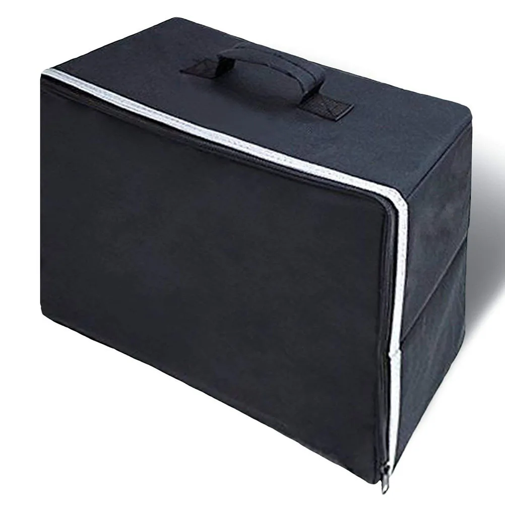 Cubierta negra para máquina de coser, Material Oxford con múltiples bolsillos para herramientas de costura, bolso de mano estilo Sartorius