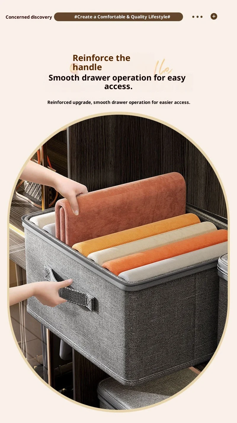 3/1 Stück faltbare Aufbewahrungsbox, tragbarer Stoff-Organizer, zusammenklappbarer Kleidungs-Aufbewahrungsbehälter mit Rädern für die Organisation zu Hause – Detail 6