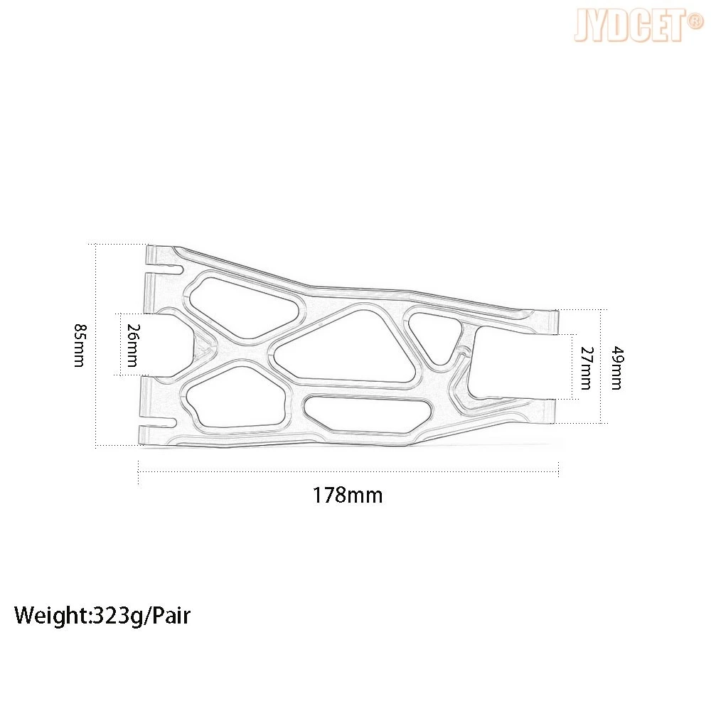 Aluminium vorne/hinten # 7731 Links # 7730 rechter unterer Aufhängungsarm für RC Traxxas X-Truck X-Maxx 6S 77076-4 8S 77086-4