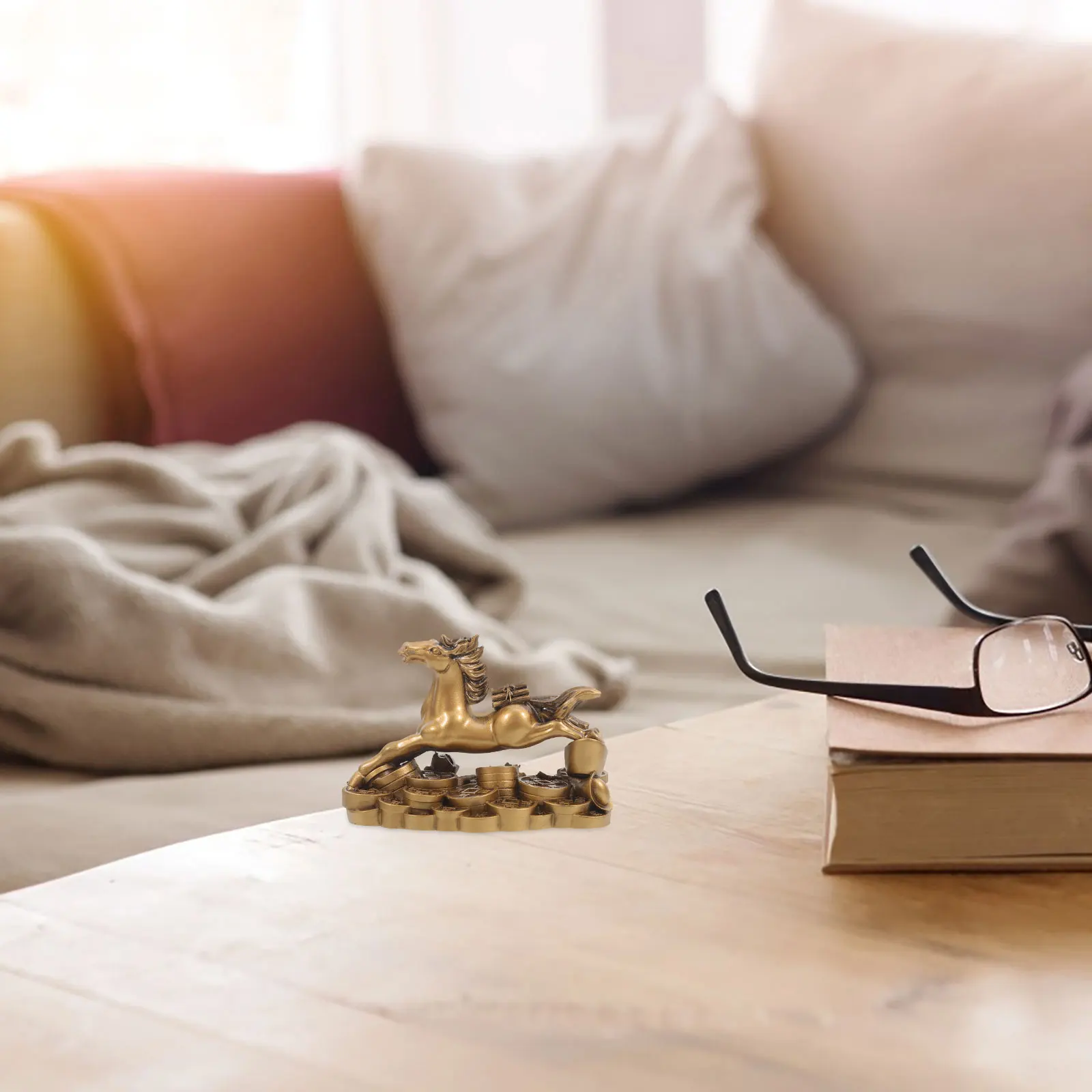 تمثال حصان من الراتنج المزخرف رمز القوة والنجاح مثالي لغرفة المعيشة والمكتب ومدخل الديكور هدية الازدهار