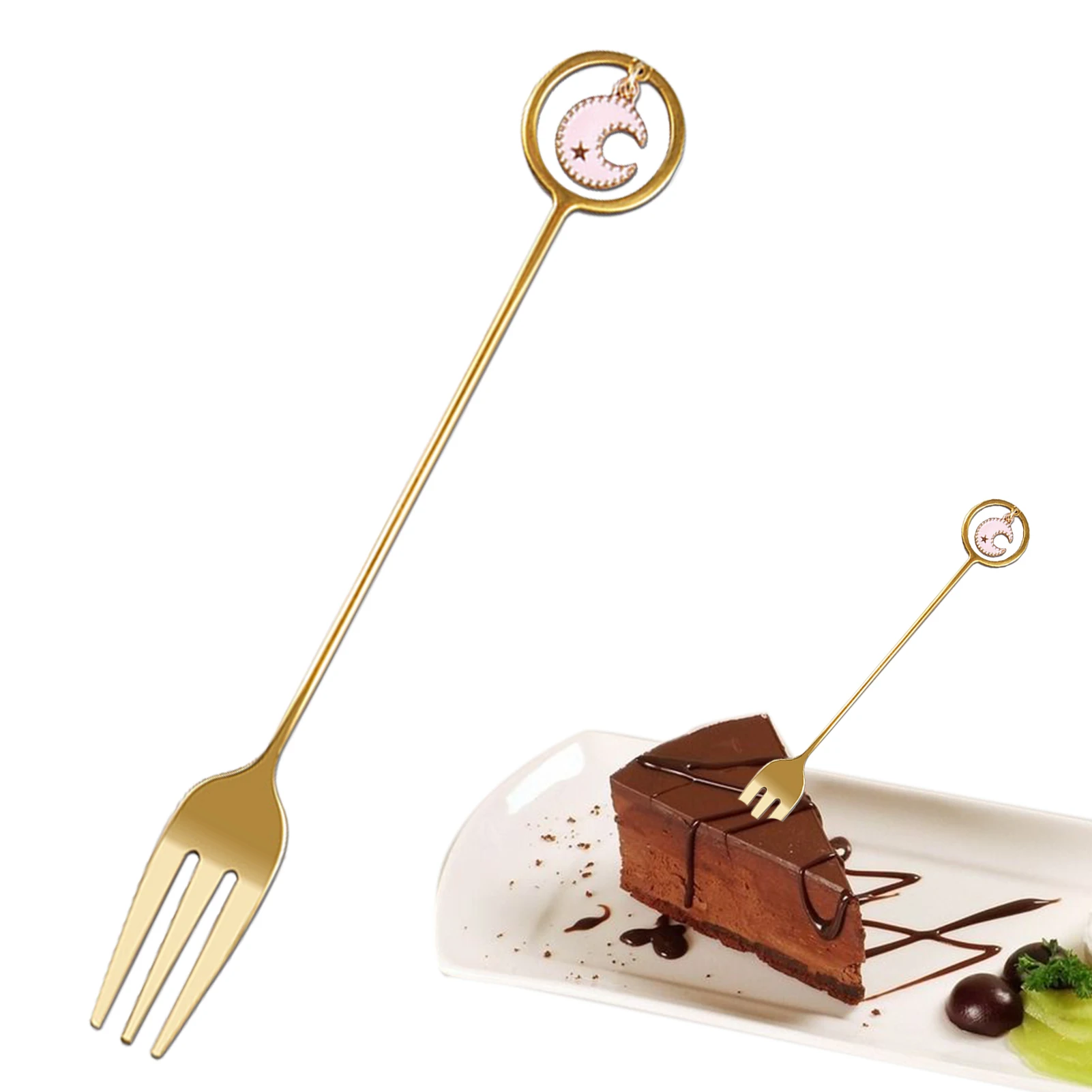 Ramadan Decorative Spoons Forks Dessert Cake Stainless Steel Spoon Fork Tableware Kareem Gifts Dessert Cake Home Tableware