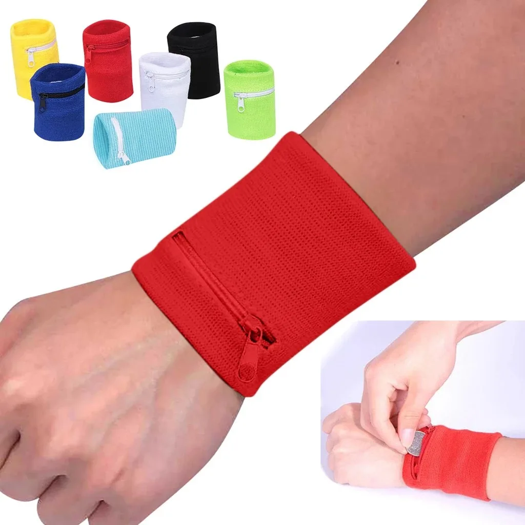 Sports Wristband Zipper Wrist Wallet Multifunction Running Bag Arm Band Bags Key Cards Storage Cycling Purse Band Sweatband