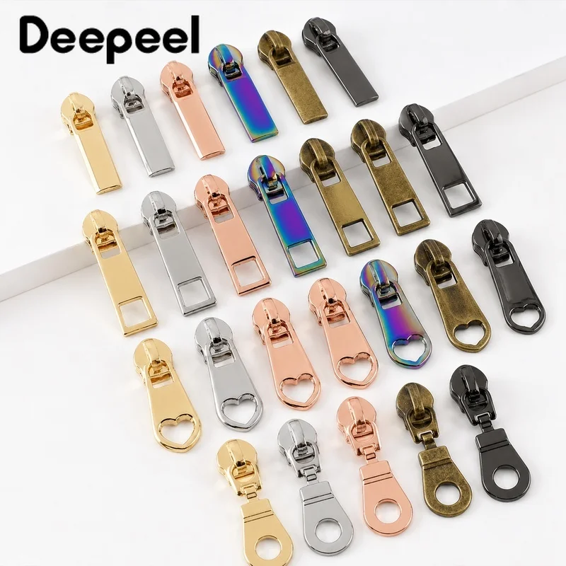 10-100Pcs 5# Nylon Zipper Sliders Replaceable Pull Heads for Jackets Backpacks Garments Sewing Coil Closure Repair Accessories