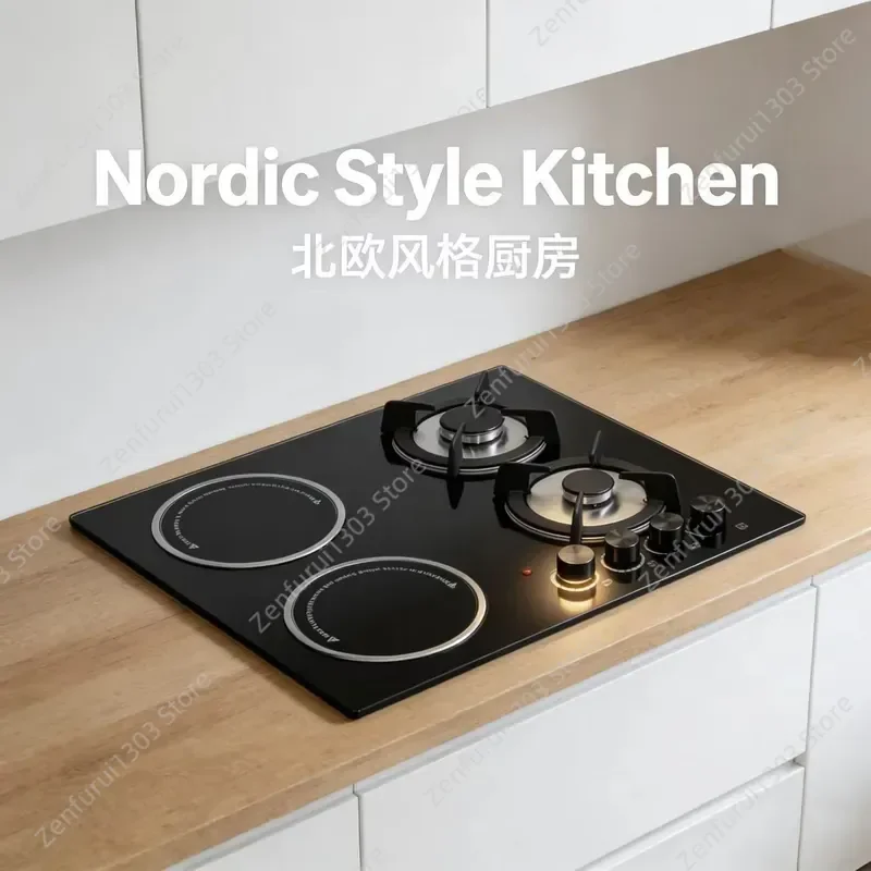 For Gas Stove Multi-head 2 Burner Gas 2 Electric Inserted Dual-purpose Natural Liquefied Gas Cross-border Export Stove
