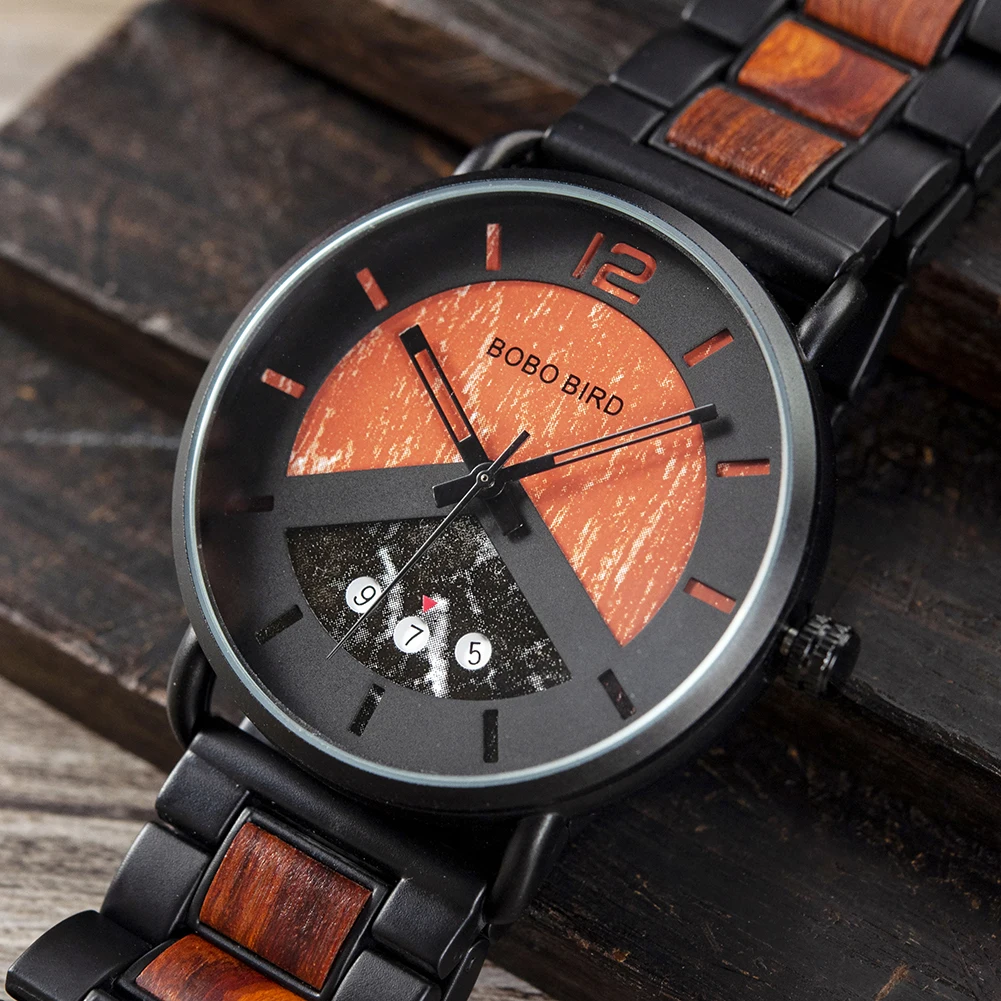 BOBO BIRD Men Watches Luxury Quartz Watch Lightweight Wooden Case and Straps Watches for Casual Support Customize Gift Box