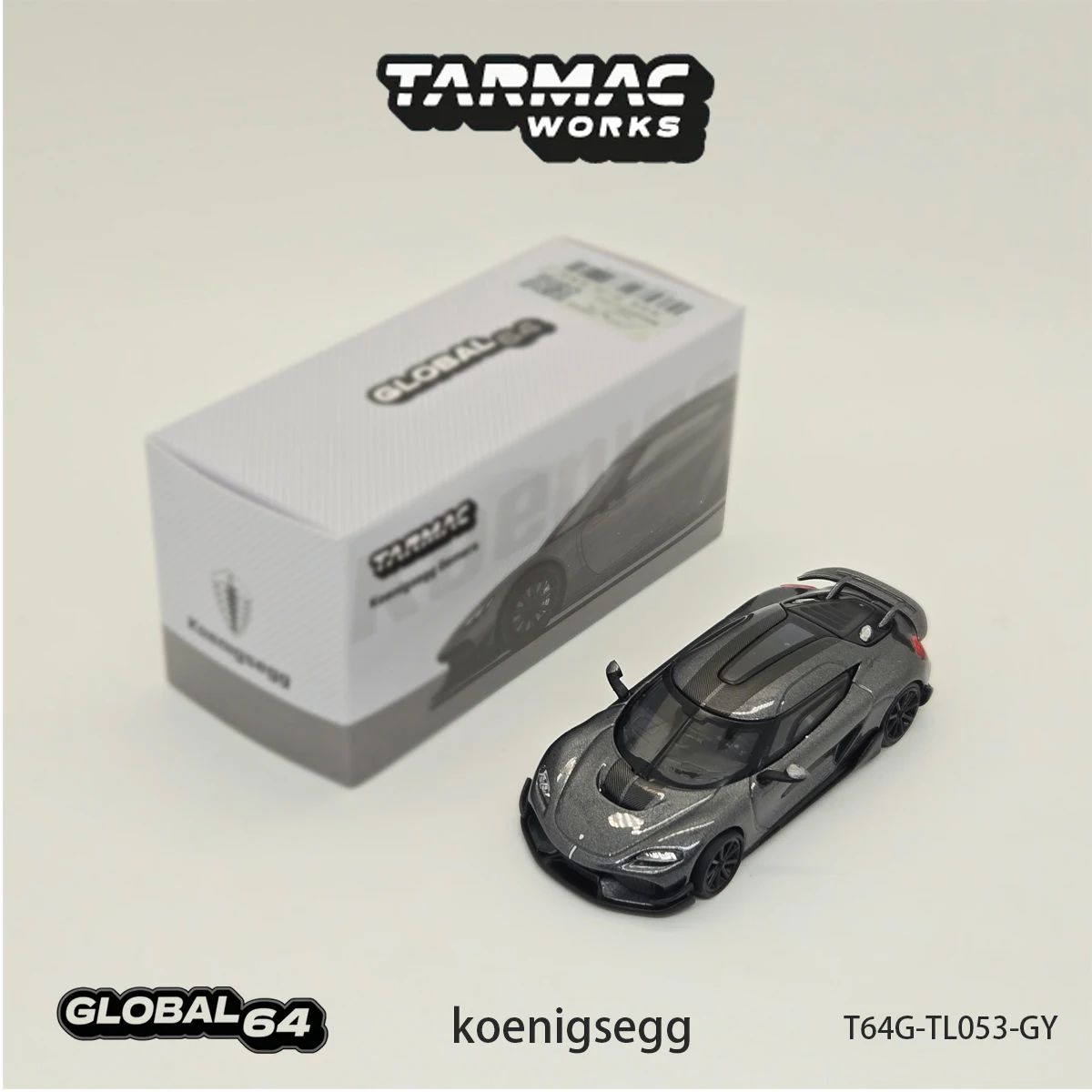 In Stock Ready To Ship Tarmac Works 1:64 #T64G-TL053-GY Koenigsegg Gemera Grey Metallic Diecast Car Model
