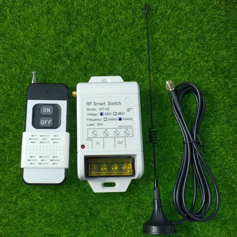 3000W RF Wireless AC 220V 380V Remote Control Switch 1CH 30A Receiver Industrial Transmitter  Forwater pump lighting Universal