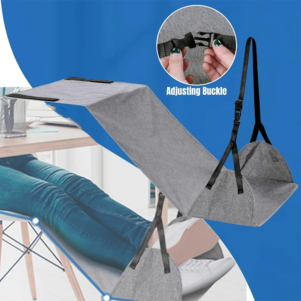 

Airplane Foot Hammock Portable Height Adjustable Foot Hammock Relieves Legs Pressure for Office Desk Train Long Trip Airplane