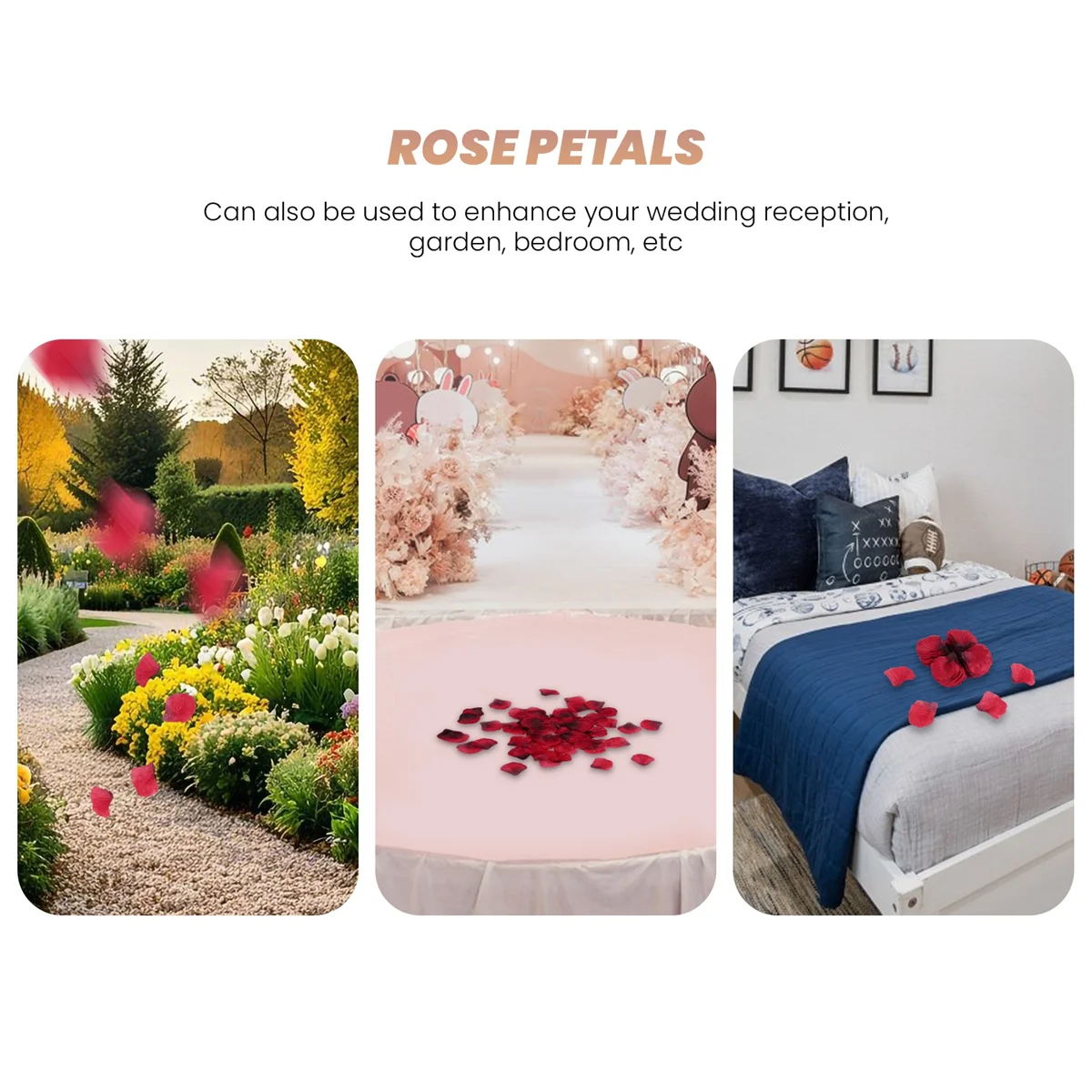 romantic night 3000 Pcs Red Flower Artificial Rose Petals for Wedding Aisle Party Favor & Table Vase Home Decoration