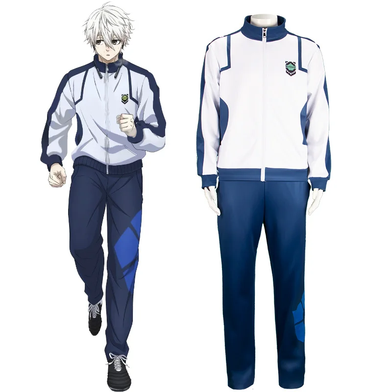 Disfraz de Cosplay de Blue Lock Reo Nagi Bachira Isagi Chigiri, ropa deportiva con cremallera, chándal, sudadera con capucha, ropa de Carnaval de Halloween