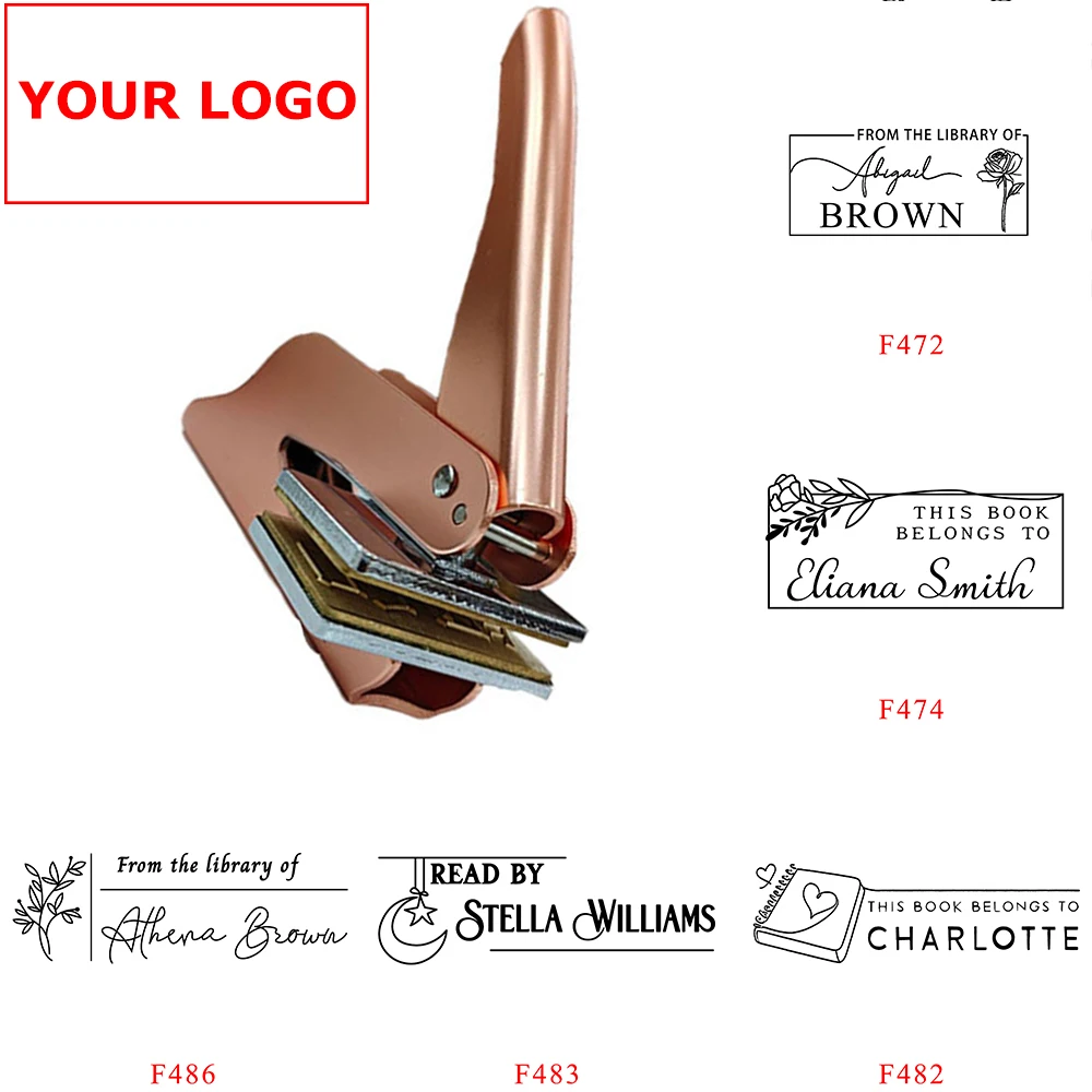 

Custom Embosser Logo Design Personalized Hand-Held Embossing Stamp Custom Initials & Text Stamps for Diy Envelope Book Decor