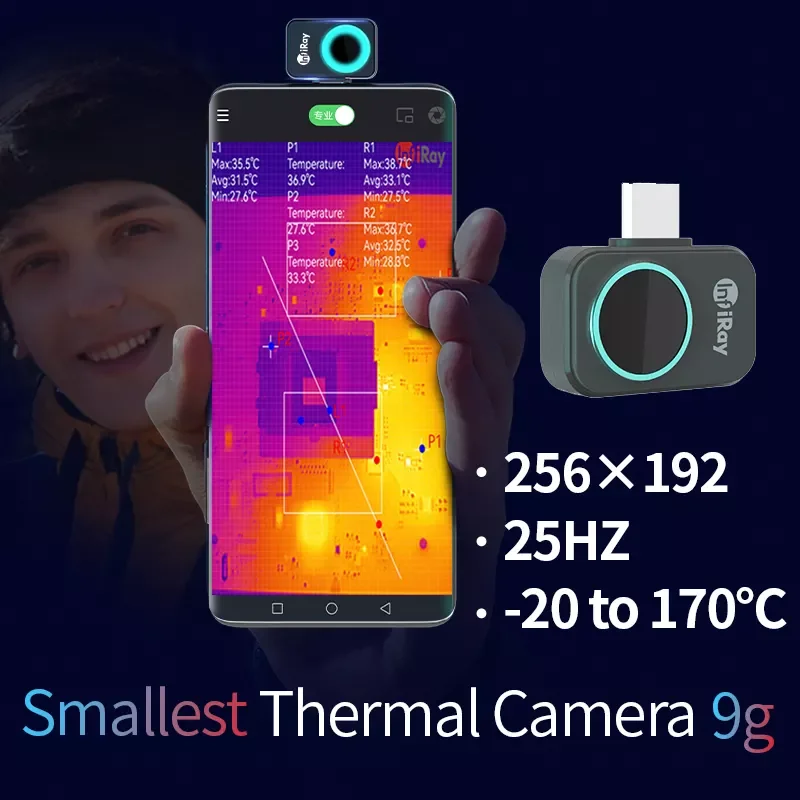 InfiRay P2  Infrared Thermal Imager Camera PCB Circuit Industrial Test Floor Heating Pipe Temperature For Smartphone