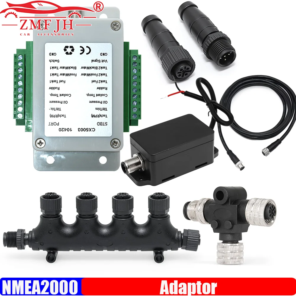 ZMFJH NMEA2000 Converter IP67 Ship Yacht Connector Multifunction M12 5Pin T-type 3-way Power Plug Terminal 3 Ports Car Parts