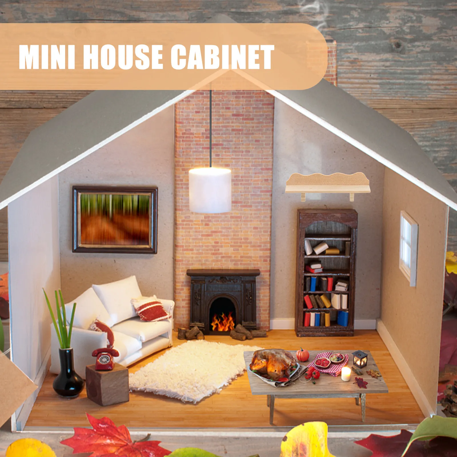 

Mini Wall Rack for Mini House Decor Wooden Miniature Shelf Wall Mounted Display Stand for Tiny Potted Plants Garden Living Room