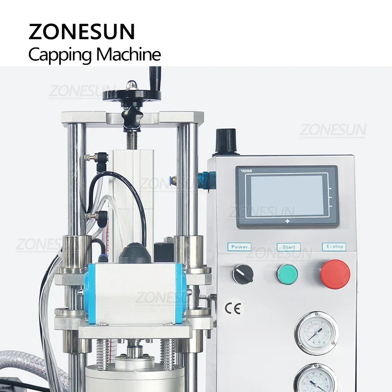 ZONESUN เครื่อง Capping สูญญากาศ Jar แก้วขวด Twist Off อุปกรณ์เครื่องปรุงรส & Dipping อาหารบรรจุภัณฑ์ซีล ZS-XG201