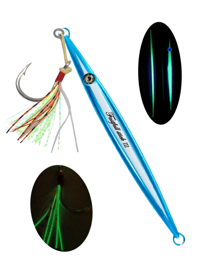 5 Pcs Luminous Jig Lure 150g 200g 250g 300g  Metal Jigs Deep Sea Fishing Lure Saltwater Jigging Lure Hard Bait view 6