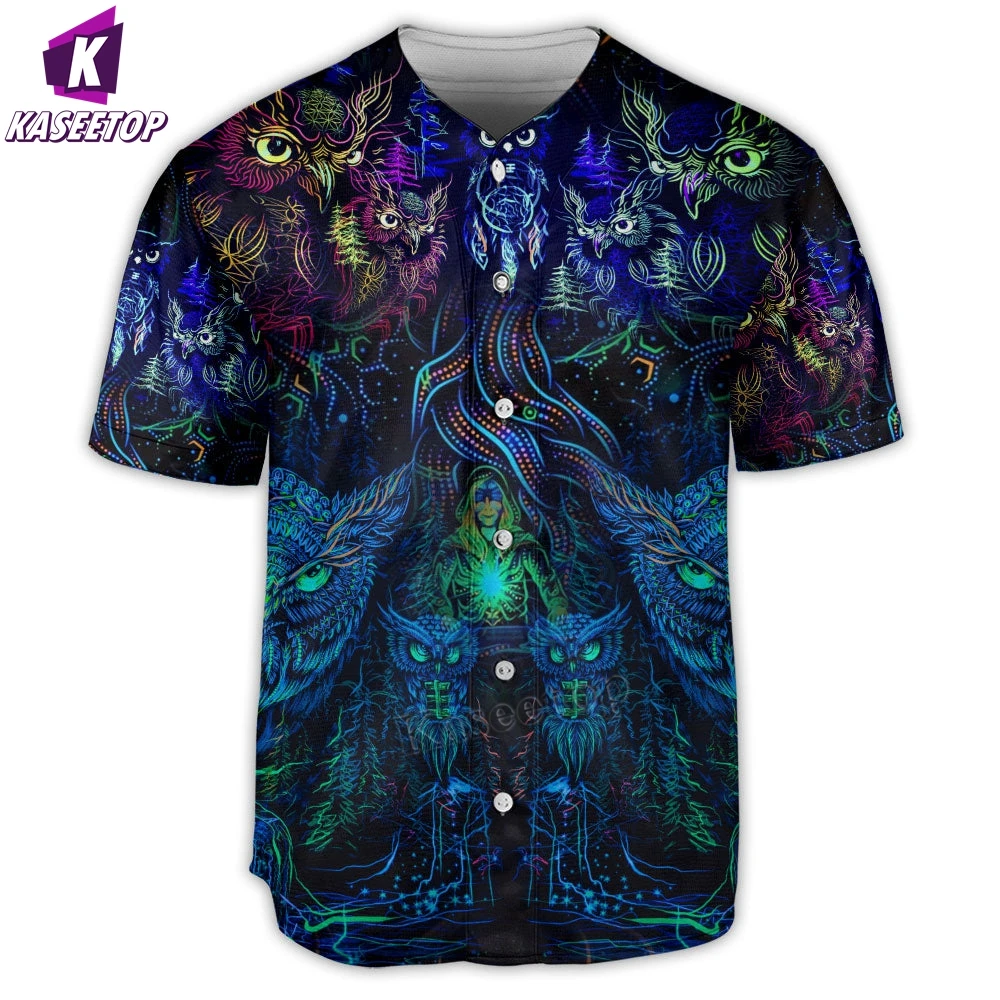 Owl Hippie Nightmare Men 3D Print Baseball Jersey Shirt Adult Summer Tee Shirt Men Hip Hop Tops Tee Oversized Streetwear T-Shirt