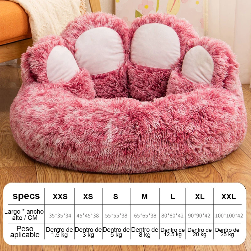 Kimpets Dog Sofa Beds Nest For Cat Nest Creative Cute Bear Paw Long Hair Warm All Seasonal Universal Dog Nest Mat  Accessories