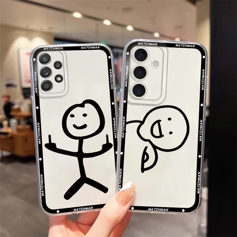 เคสสำหรับ Samsung Galaxy S23 Ultra S21 S22 FE Note 20 Ultra 10 S20 Plus S25 Edge S24 เคสโทรศัพท์แบบนิ่ม ลายตัวการ์ตูนน่ารัก