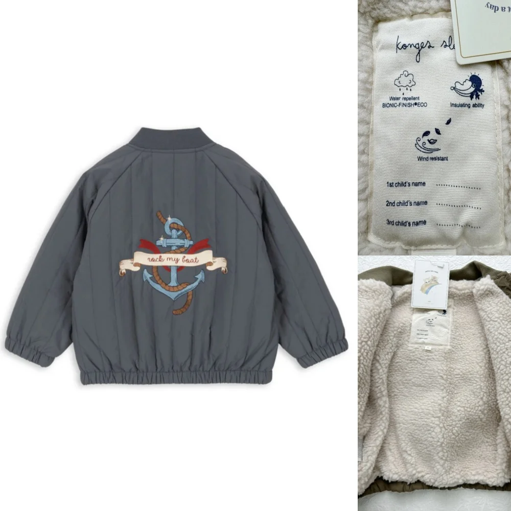 2025 Nieuwe Winter Merk Baby Jongens Jassen Lamswol Cartoon Pailletten Bovenkleding Kinderkleding Meisjes Winddicht Jas Vlucht Pak 1-9Y