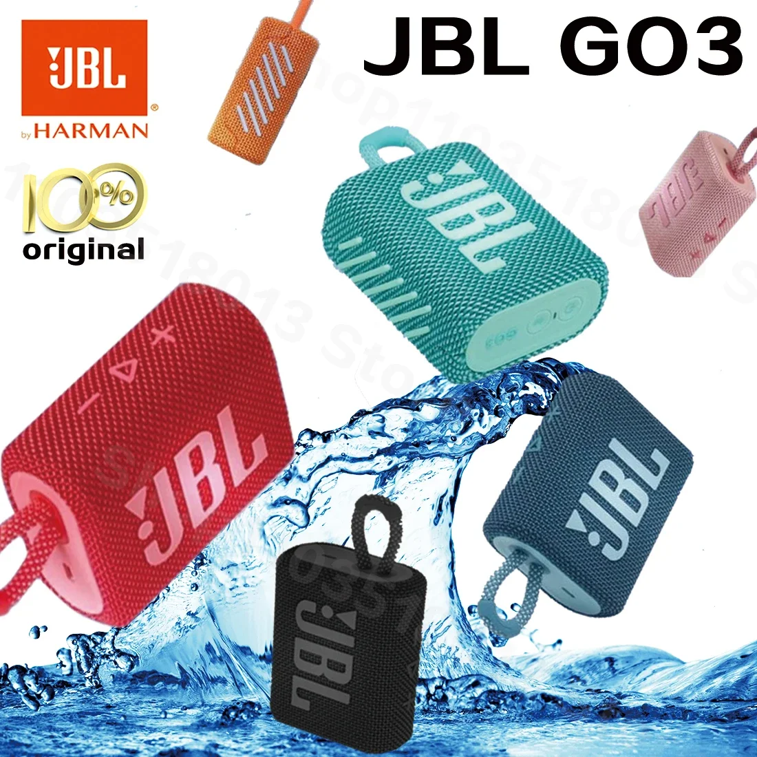الأصلي JBL GO 3 سماعة لاسلكية تعمل بالبلوتوث المتكلم المحمولة مكبر صوت مقاوم للماء في الهواء الطلق مكبرات الصوت الرياضية باس مكبر صوت للحفلات JBL GO3