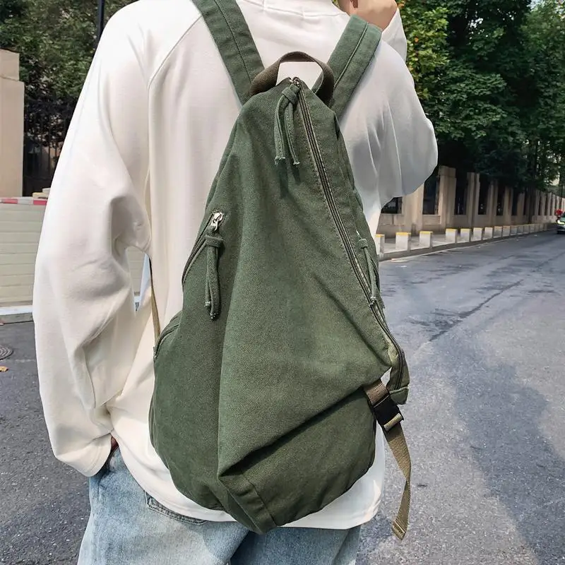 Solid Color Backpack for Women 2026 Wash canvas Teenagers Girls for School bags Travel men backpack Large capacity  Daypack  bag