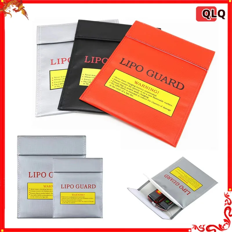 Fireproof & Waterproof High Quality RC LiPo Battery Safety Bag Safe Guard Charge Sack 18x23cm 30x23cm Red Black Silver