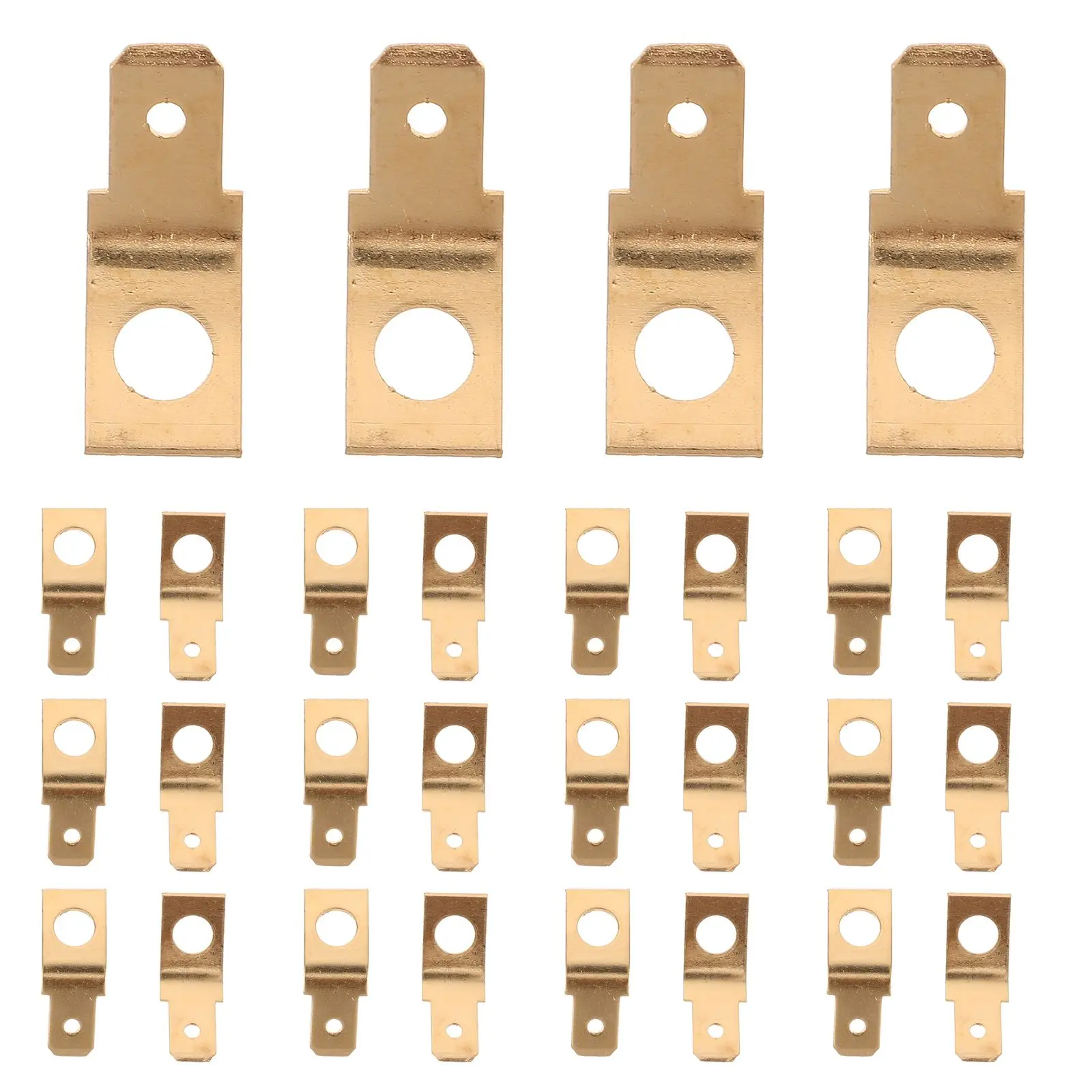 

100 Pcs Brass Copper Lugs Male Spade Electrical Wire Connectors Golden Speaker Power Supply Crimp Terminals Pin