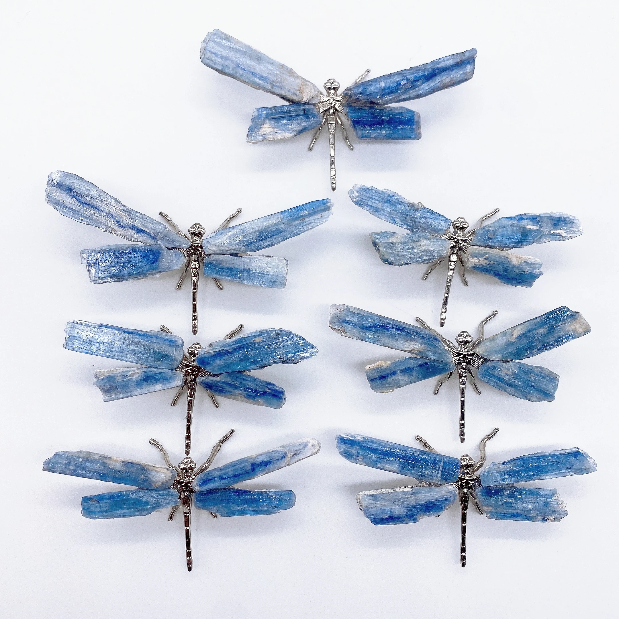 Natural Blue Kyanite Dragonfly Figurine Crystal Stone spar crafts Butterfly Reiki Healing Mineral Home Decoration Chakra Gift