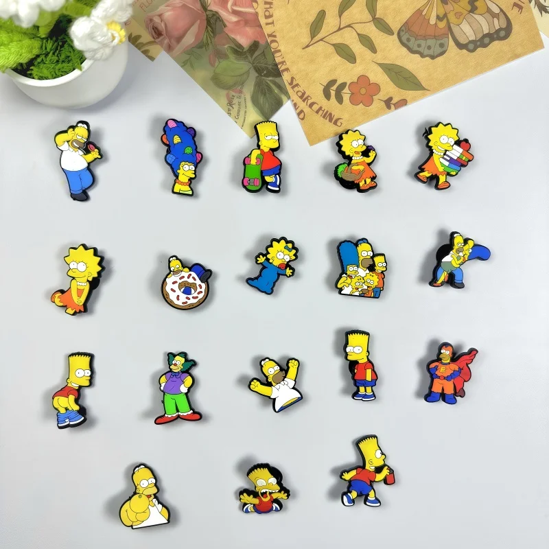 

Simpson Decoration Anime Shoe Charms Cute Sandals Shoes Accessories Kawaii PVC Badges for Male and Female Children jibbitz Croc