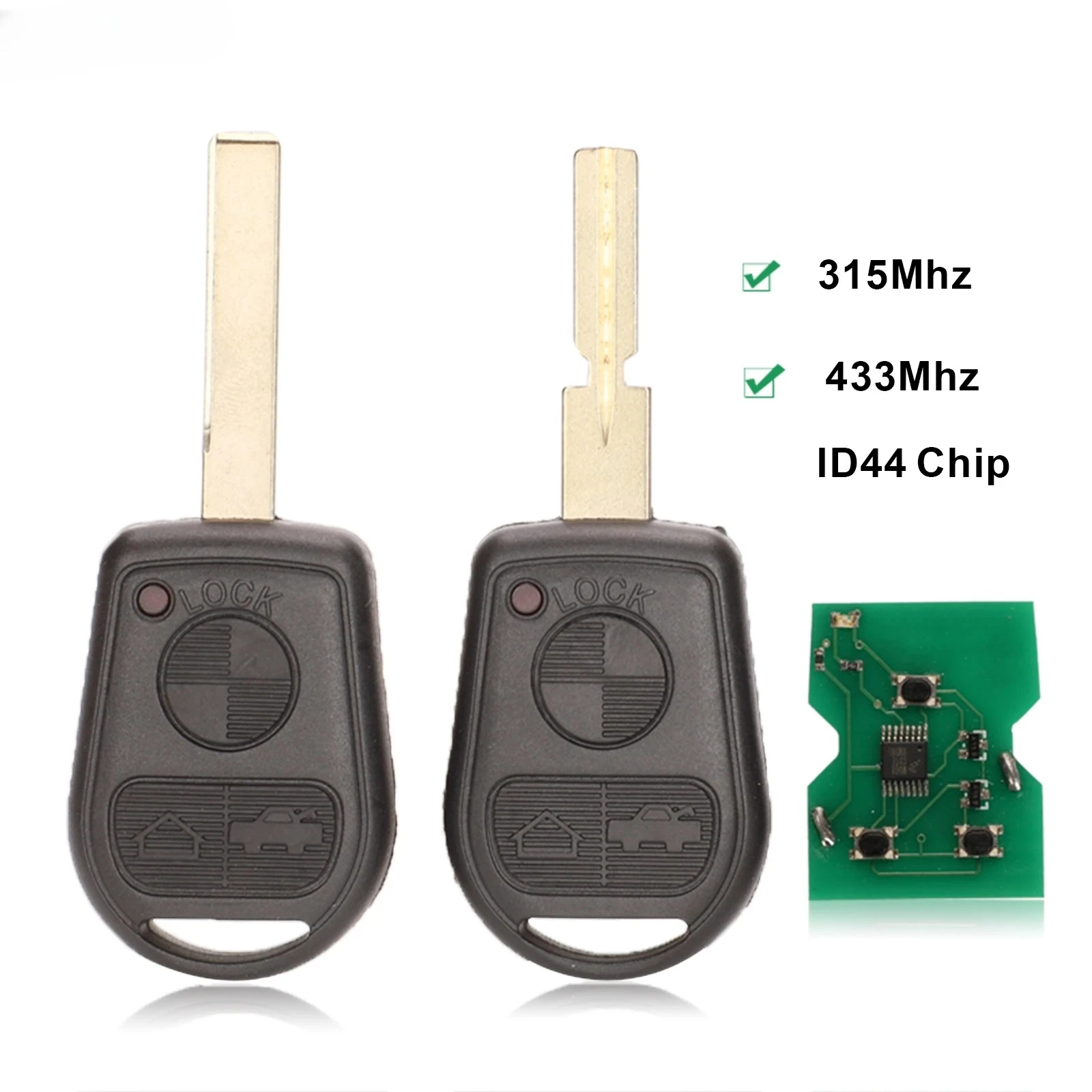 

315/433Mhz ID44 PCF7935 Chip 3 Button Remote Key Fob for BMW Z3 E31 E32 E34 E36 E38 E39 E46 Z3i HU58/HU92 Key Replace
